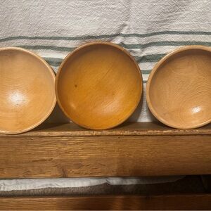 Set of Three Wooden Bowls